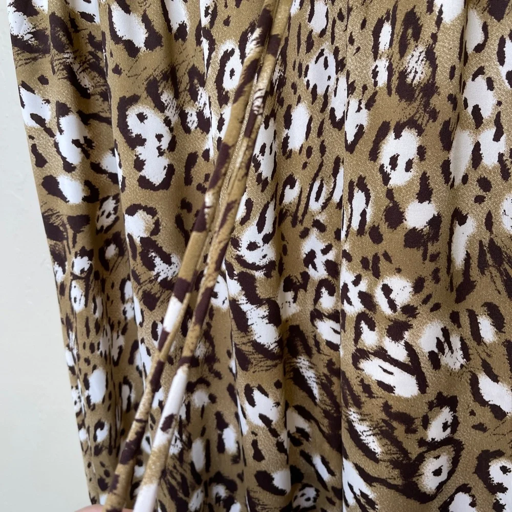 Love Ryan | Leopard Print Lounge Pull On Athleisure Wide Leg Palazzo Pants - Picture 4 of 8